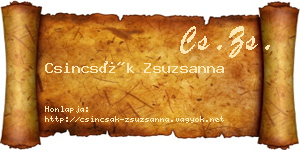Csincsák Zsuzsanna névjegykártya