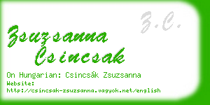 zsuzsanna csincsak business card