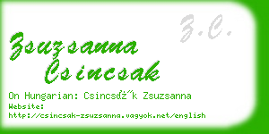 zsuzsanna csincsak business card